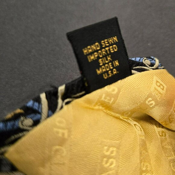 Robert Talbott Nordstrom Best Of Class X-Long Silk Tie 64x3.75 Black Gold Blue - Picture 5 of 7